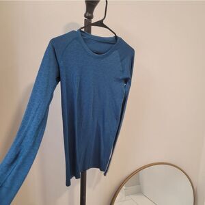 LULULEMON Swiftly Tech Long Sleeve Crew Blue Shirt Top 8